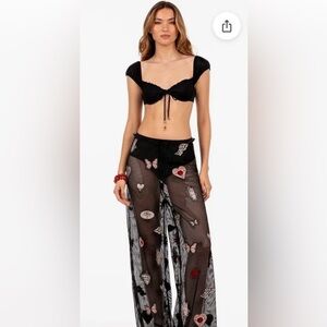 Agua Bendita Black Mesh Pants & Bikini Briefs. Style: Roots